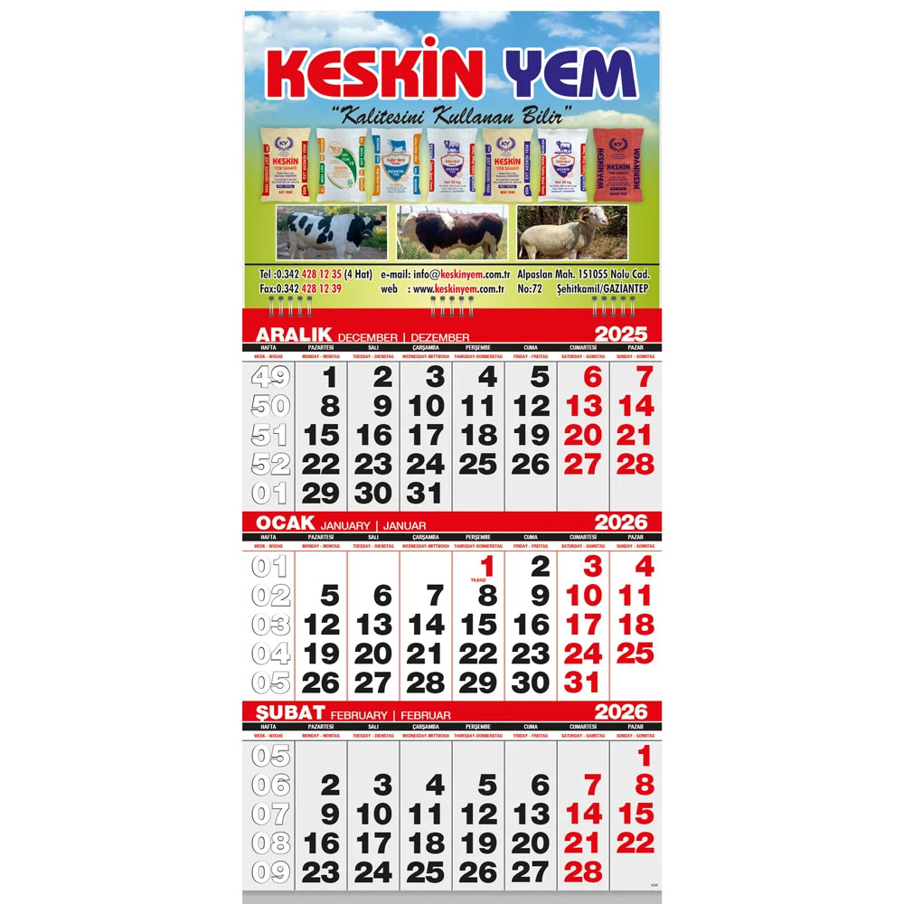 GMC-03 Ekonomik Küçük Boy Gemici Takvim I Kumluca Antalya Promosyon
