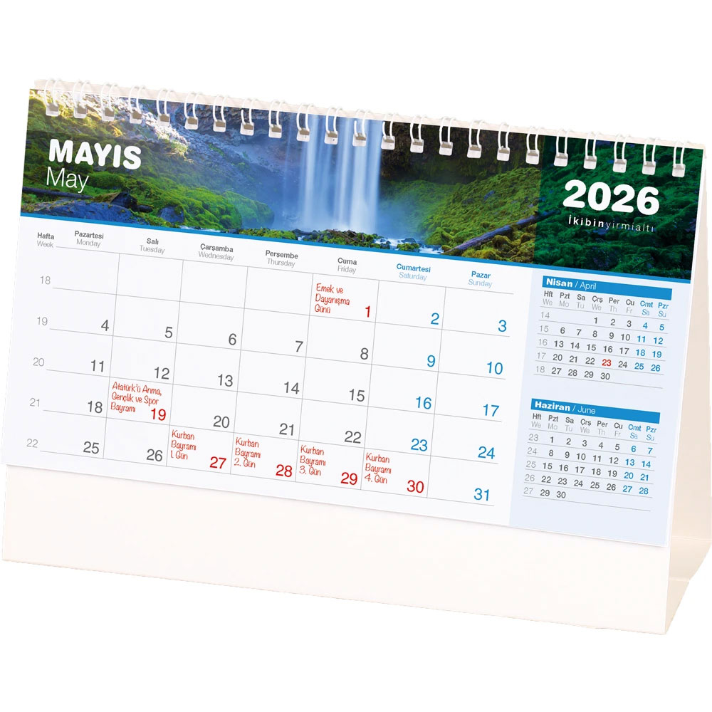 AMT-04-TB Şelale Masa Takvimi I Kumluca Antalya Promosyon