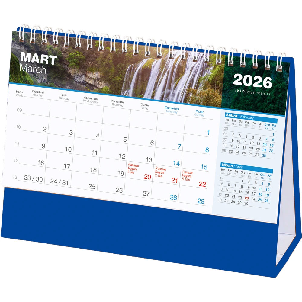 AMT-04-TL Şelale Masa Takvimi I Kumluca Antalya Promosyon