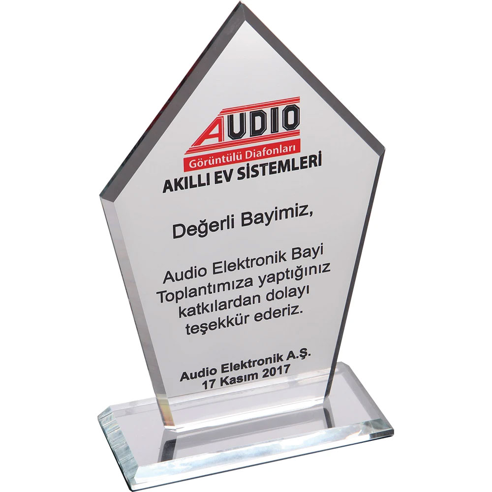 EKT-161-ŞF Kristal Plaket I Kumluca Antalya Promosyon